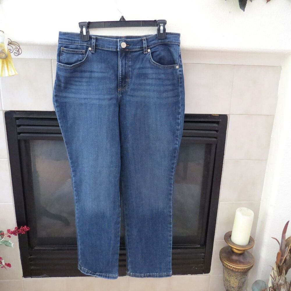 Lee Petites Relaxed Straight Leg Mid Rise Jeans 14P EUC - Picture 2 of 12